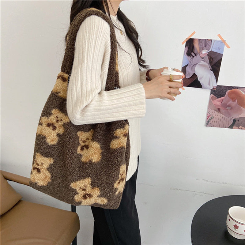 Teddy Bear Plush Tote Bag 🧸