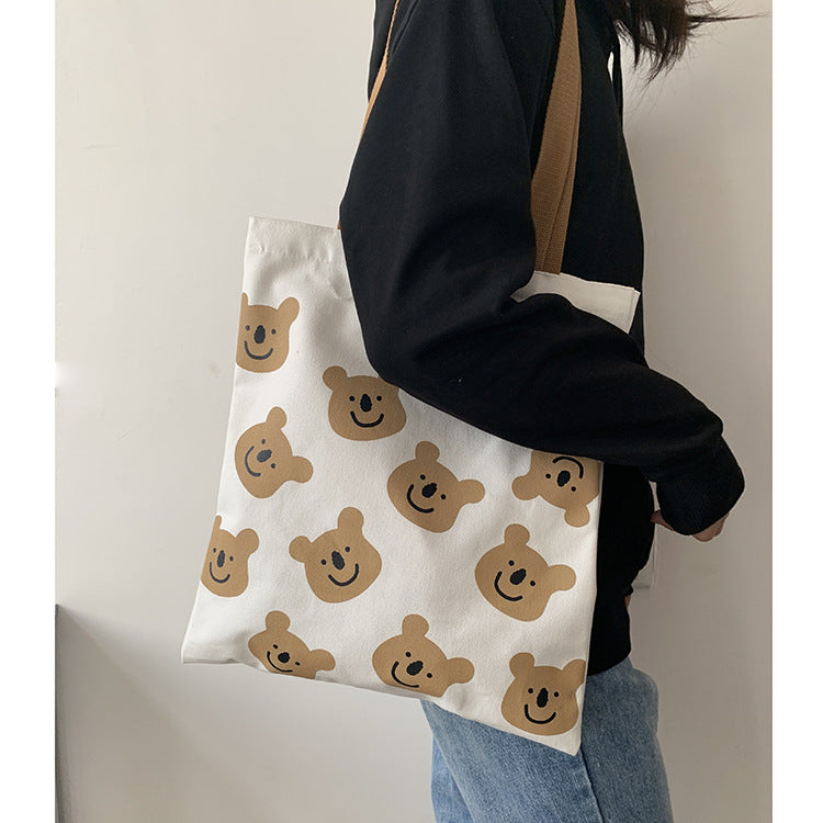 Cartoon Bear Shoulder Tote 👜