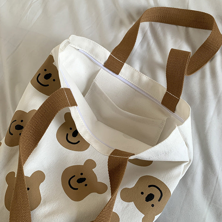 Cartoon Bear Shoulder Tote 👜