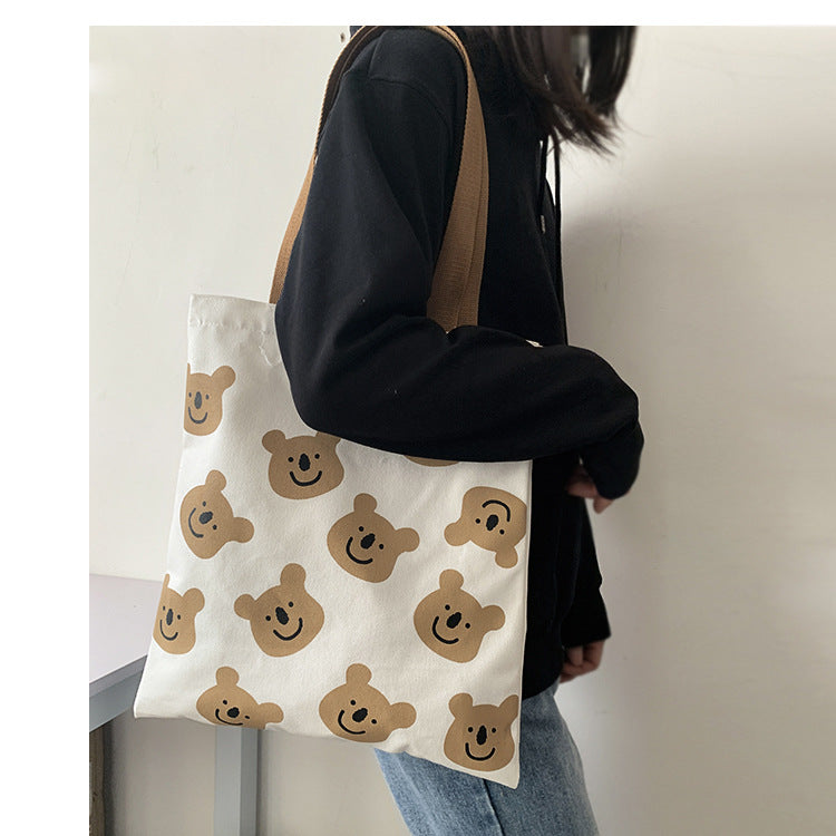 Cartoon Bear Shoulder Tote 👜