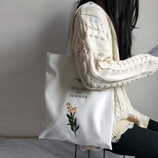 Minimal White Canvas Tote 👜