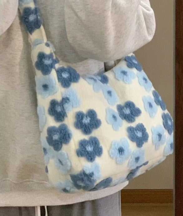 Cozy Floral Fur Tote Bag 🌸