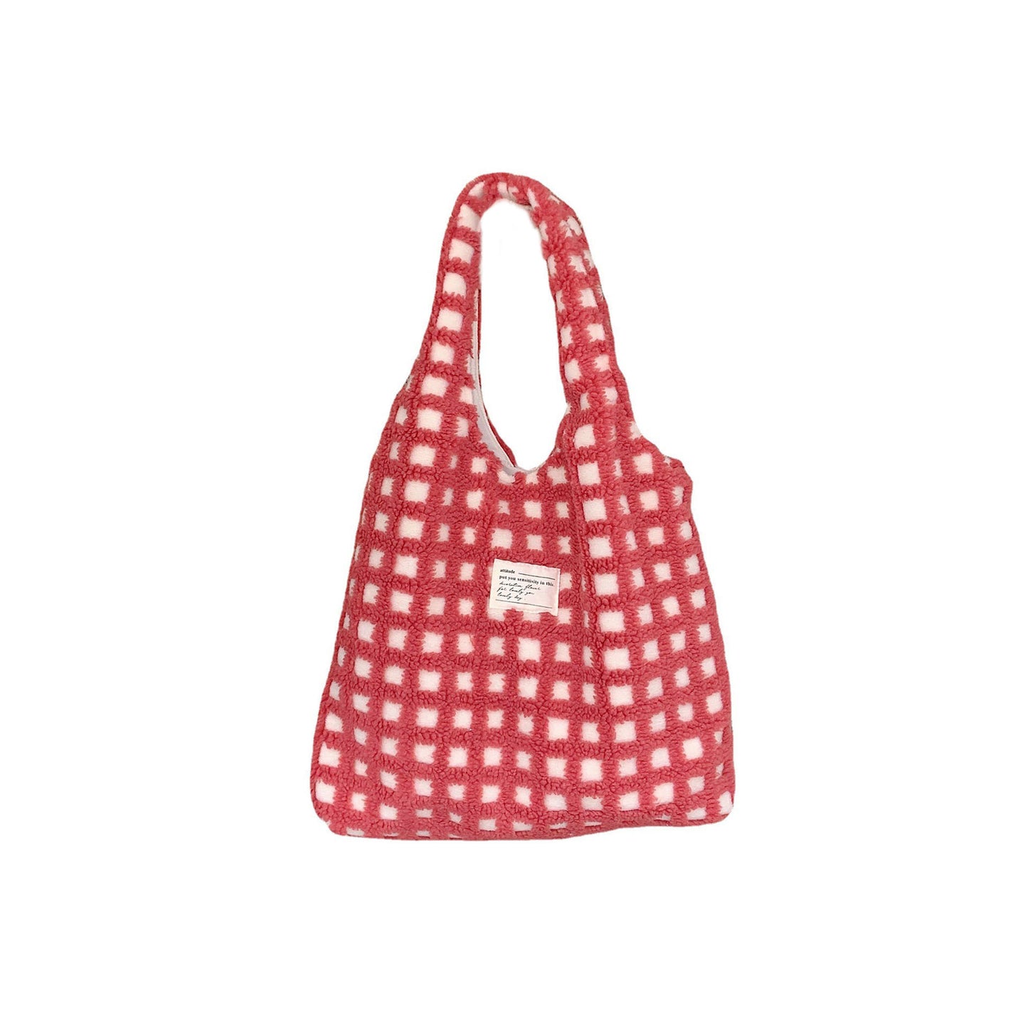 Cozy Aesthetic Checker Tote Bag ✨