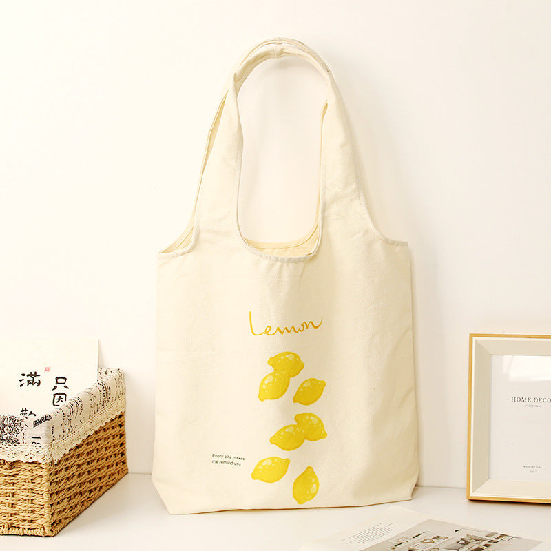 Fruit Print Canvas Tote 🍋
