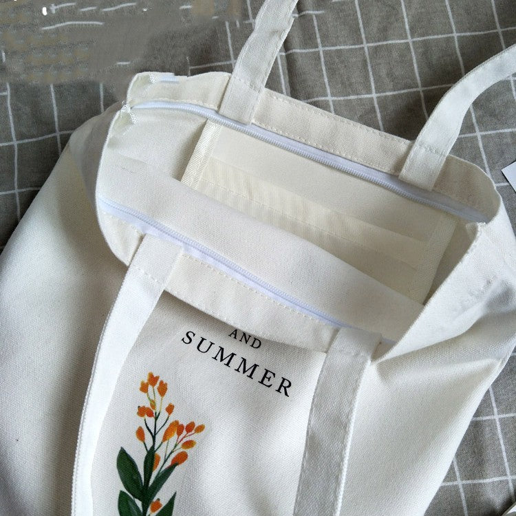 Minimal White Canvas Tote 👜