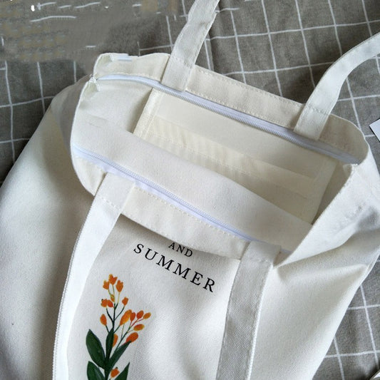 Minimal White Canvas Tote 👜