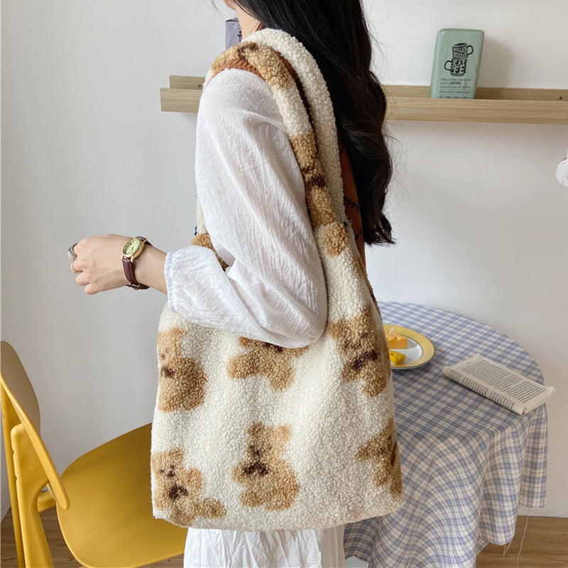 Teddy Bear Plush Tote Bag 🧸