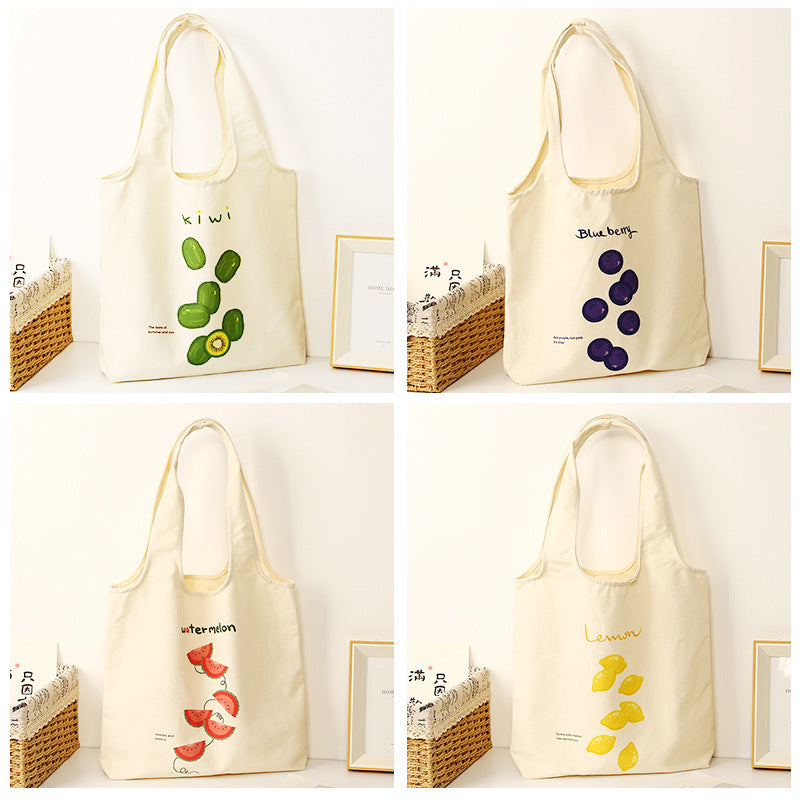 Fruit Print Canvas Tote 🍋