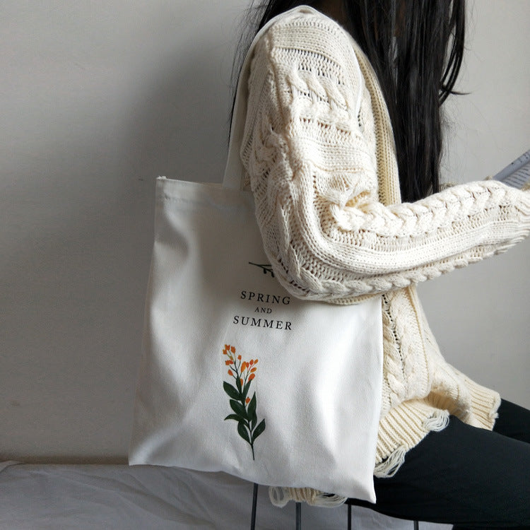 Minimal White Canvas Tote 👜
