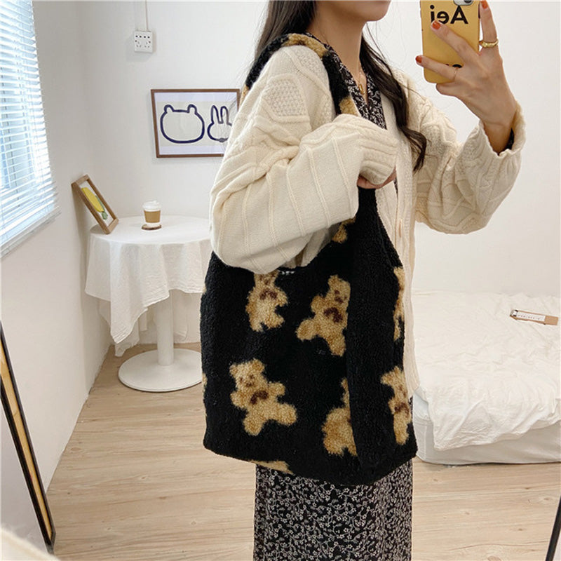 Teddy Bear Plush Tote Bag 🧸